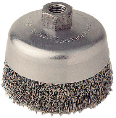4" CRIMPWIRE CUP BRSH .020" STL FILL 5/8"-11 UNC