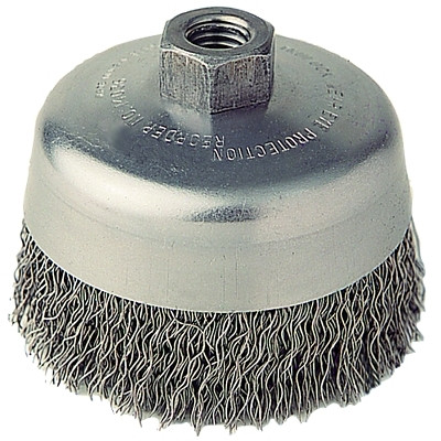 4" CRIMPWIRE CUP BRSH .020" STL FILL 5/8"-11 UNC