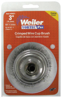 VORTECPRO 3"CRIMP WIRE BRSH .014"STL 5/8"11