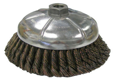 WOLV 6" KNOT WIRE BRSH .025" STL FILL 5/8"-11