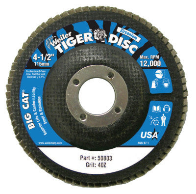 4-1/2"BIG CAT ABR DISC FLAT TY27 PH BK 40Z 7/8"