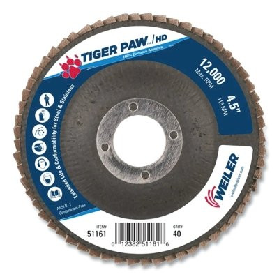 4-1/2"TGR PAW SHD FL DCFLAT TY27 PH BK 40Z 7/8"