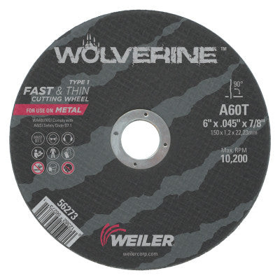 6"X.045" WOLV TYPE 1 CUTOFF WHL A60T 7/8" AH