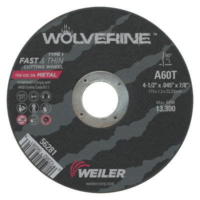 4-1/2"X.045" WOLV TYPE 1CUTOFF WHL A60T 7/8" AH