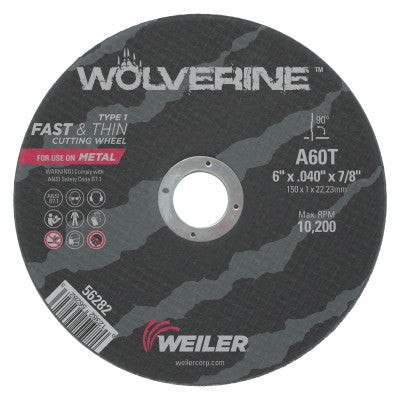 6"X.040" WOLV TYPE 1 CUTOFF WHL A60T 7/8" AH