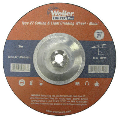 9"X1/8"WOLV TYPE 27 CUT/GRIND WHL A24T 5/8"11