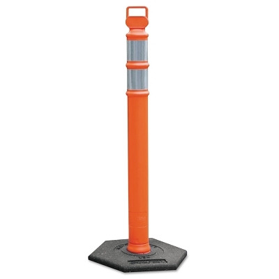 ORANGE DELINEATOR POST W/10LB. BASE PACKED