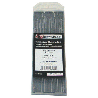 1/16 X 7  2% CERIATED TUNGSTEN  10/PK