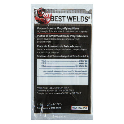 BW-2X4-1/4 POLYCARB  MAGLENS 2.50 DIOPTER