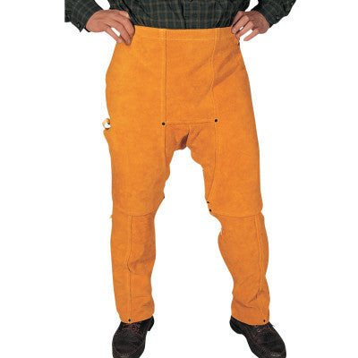 40" GOLDEN BROWN SPLIT COWHIDE LEATHER CHAPS.