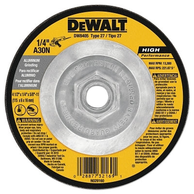 4-1/2"X1/4"X5/8"-11 ALUMINUM GRINDING WHEEL