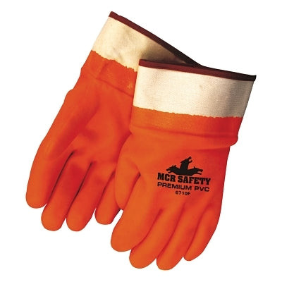 FLUORESCENT PVC GLOVES FOAM LINED FULLY COATE
