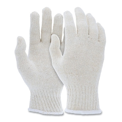 COTTON/POLYESTER KNIT GLOVE NATURAL LARGE