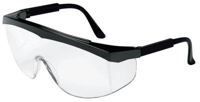 STRATOS BLACK FRAME CLEAR LENS SAFETY GLASS