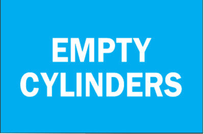 EMPTY CYLINDERS SIGNS CHEM. HAZARDOUS MATERIAL