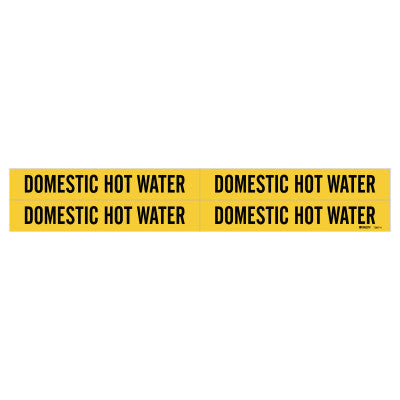 1-1/8"X7" DOMESTIC HOT WATER VINYL PIPE MARKER