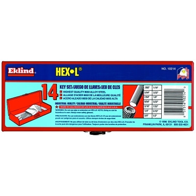 14PC. INCH L-WRENCH HEXKEY SET LONG ARM W/