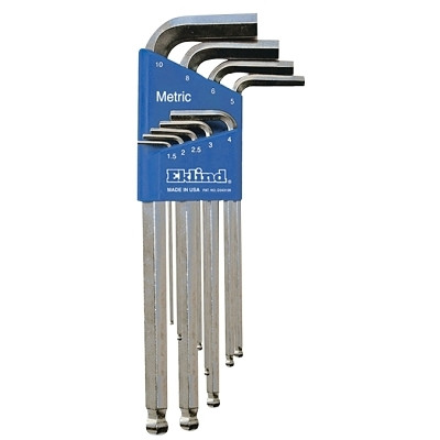 BALL-HEX-L KEY SET - BRIGHT 9PC. SET 1.5MM-10MM