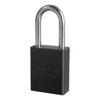 BLACK ALUMINUM SAFETY PADLOCK  KEY RETAINING
