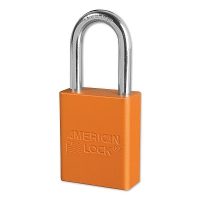 ORANGE ALUMINUM SAFETY PADLOCK  KEY RETAINING