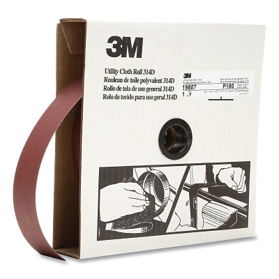 3M UTILITY CLOTH RL 314D1.5"X50YD P180 J-WT