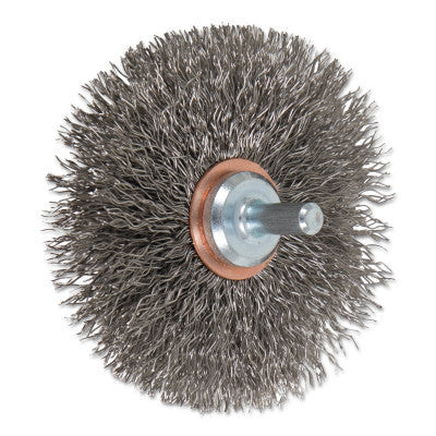3" CRIMPED WIRE WHEEL BRUSH .014 SS WIRE