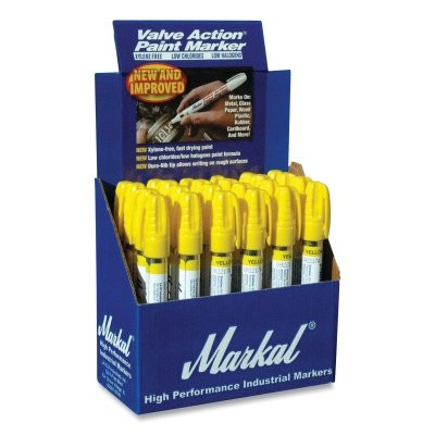 YELLOW VALVE ACTION PAINT MARKER DISPLAY 24/DSP