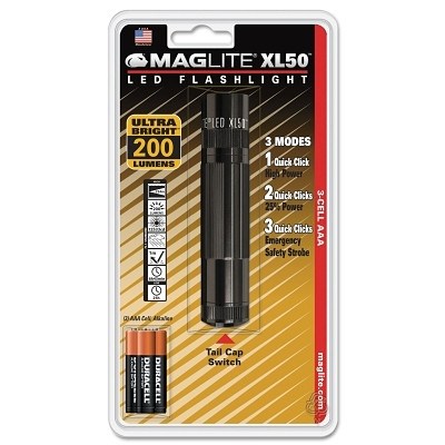 XL 50 3-CELL AAA LED BLISTER PACK BLACK