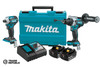 DLX2411T Makita 18V Cordless Hammer Drill and Impact Driver Kit 5Ah