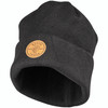 Klein Heavy Knit Hat Black Leather Logo