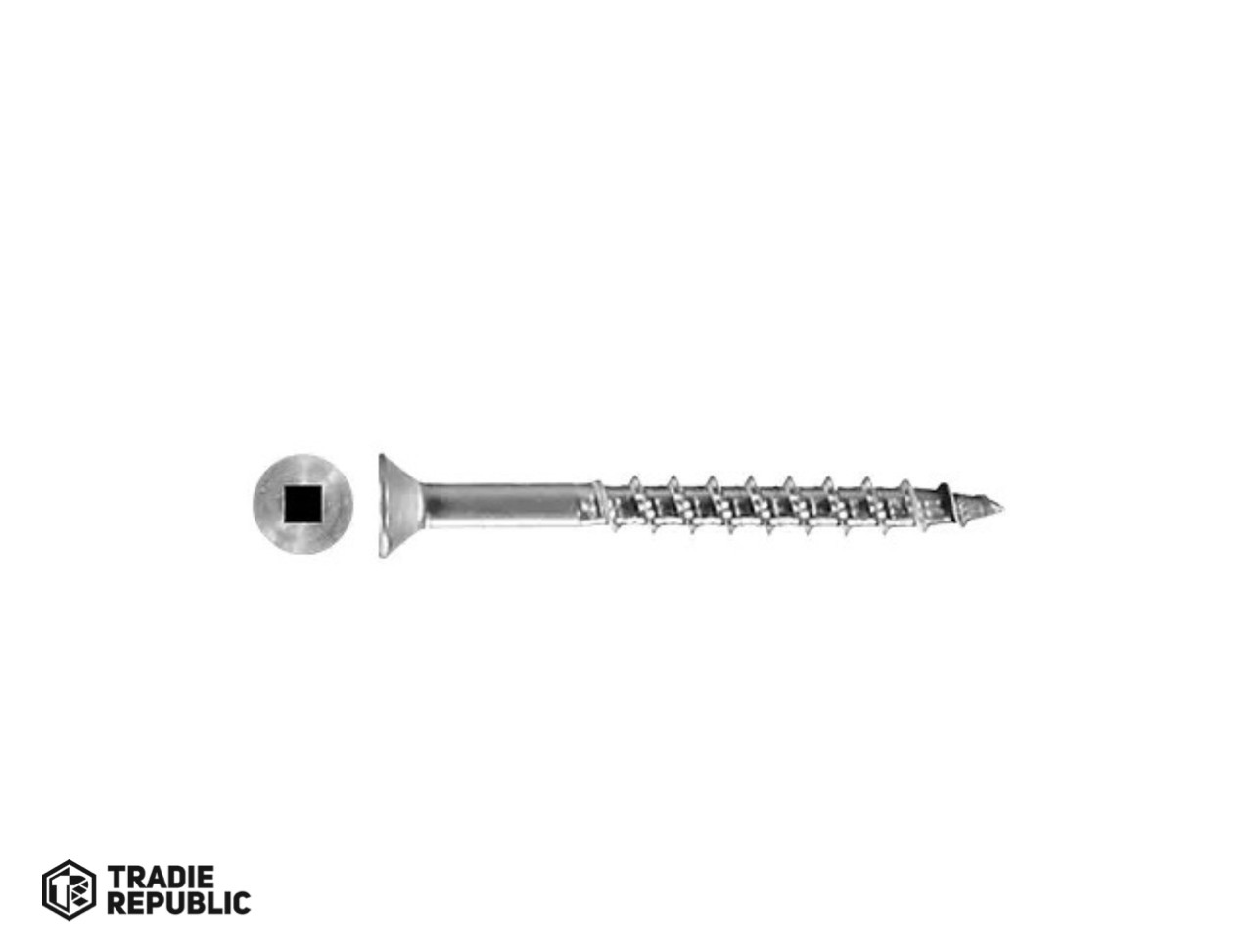 SS 316 CSK Flat Head Square Drive Chipboard Screw Tradie Republic