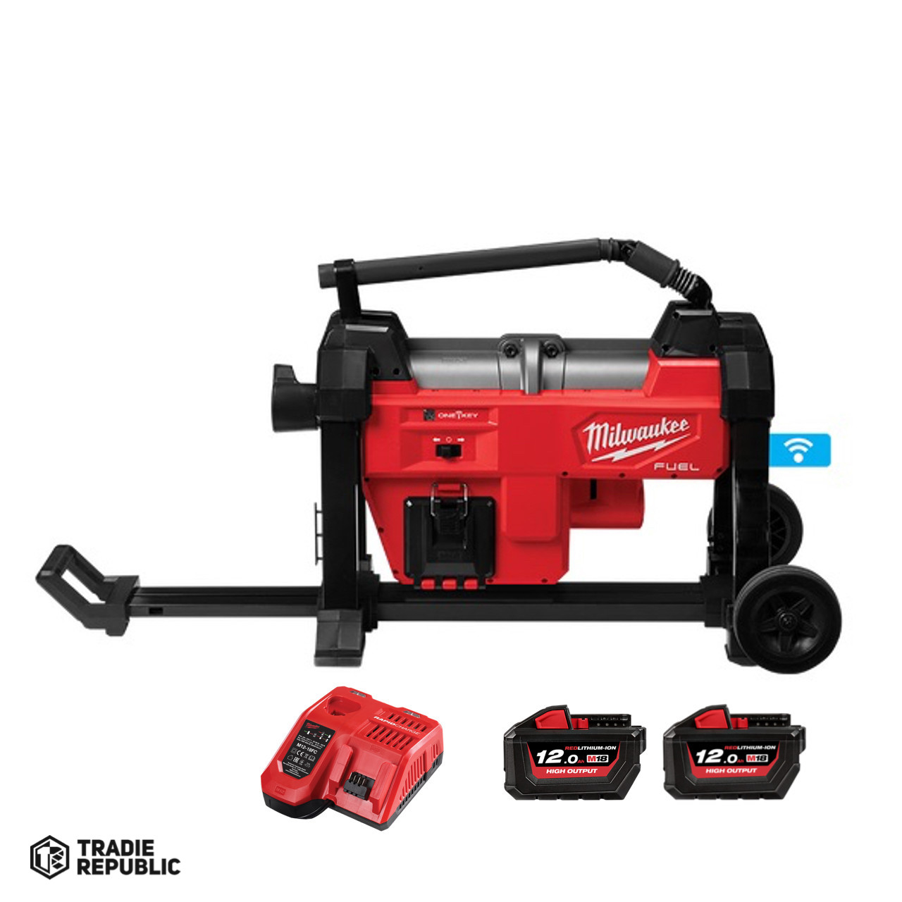 M18FSSM32-122 Milwaukee M18 Fuel 32mm Sect Sewer Machine-12Ah Kit