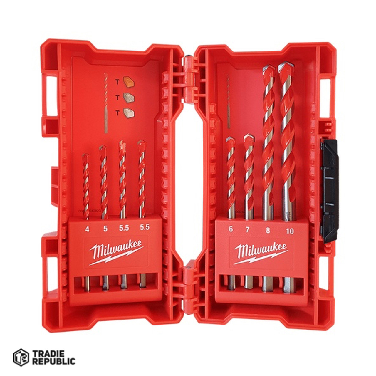 Milwaukee Hammer Drill Bit Kit 8 Piece Tradie Republic