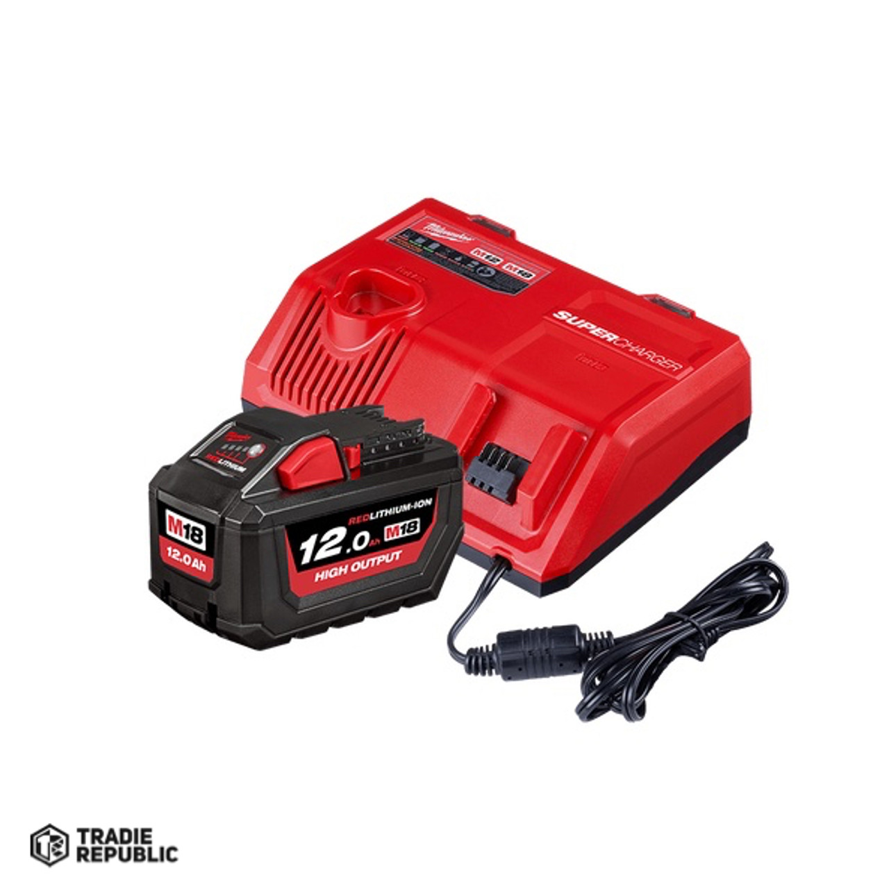 M18HOSPS121B Milwaukee M18 REDLITHIUM-ION High OUTPUT 12.0Ah Super Charger Starter Pack