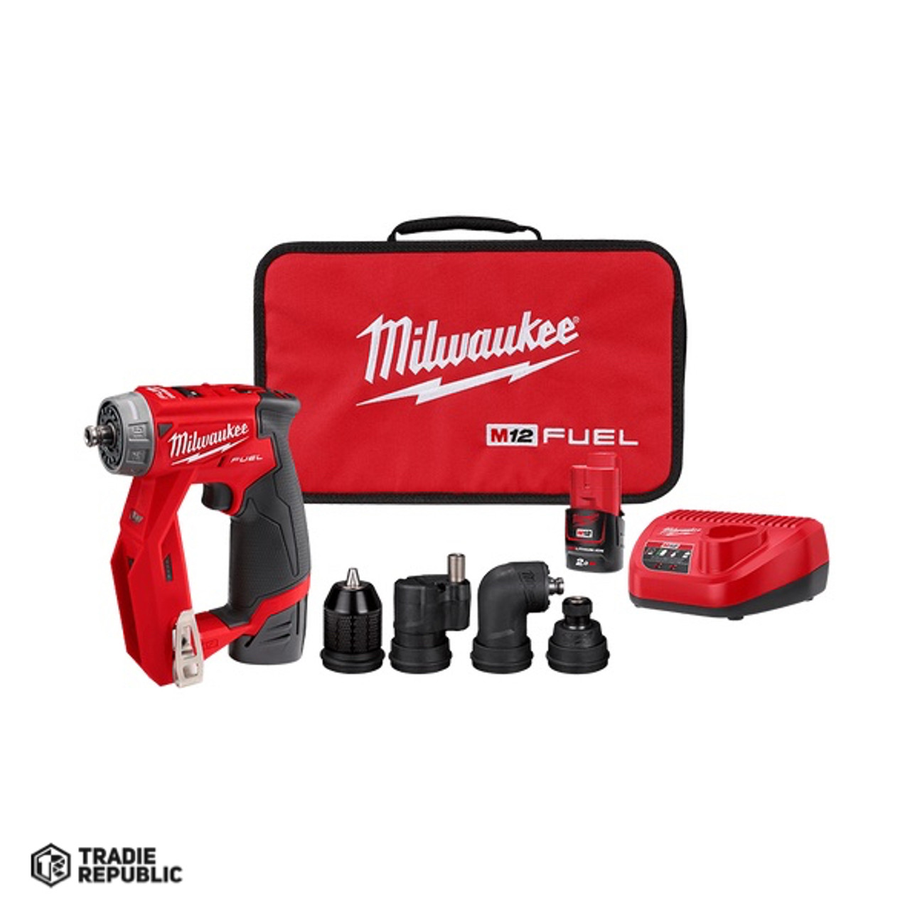 M12FDDXKIT202B Milwaukee M12 Fuel Installation Driver Kit with x2 2Ah Batteries, Charger and Bag