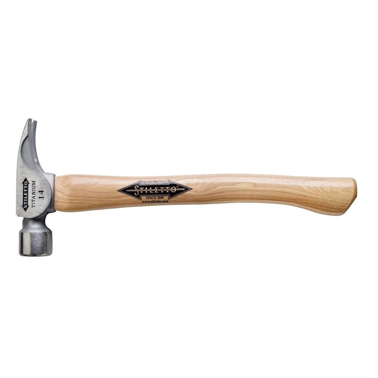 Stiletto 14oz Titanium Smooth/ Curve Hickory Hammer