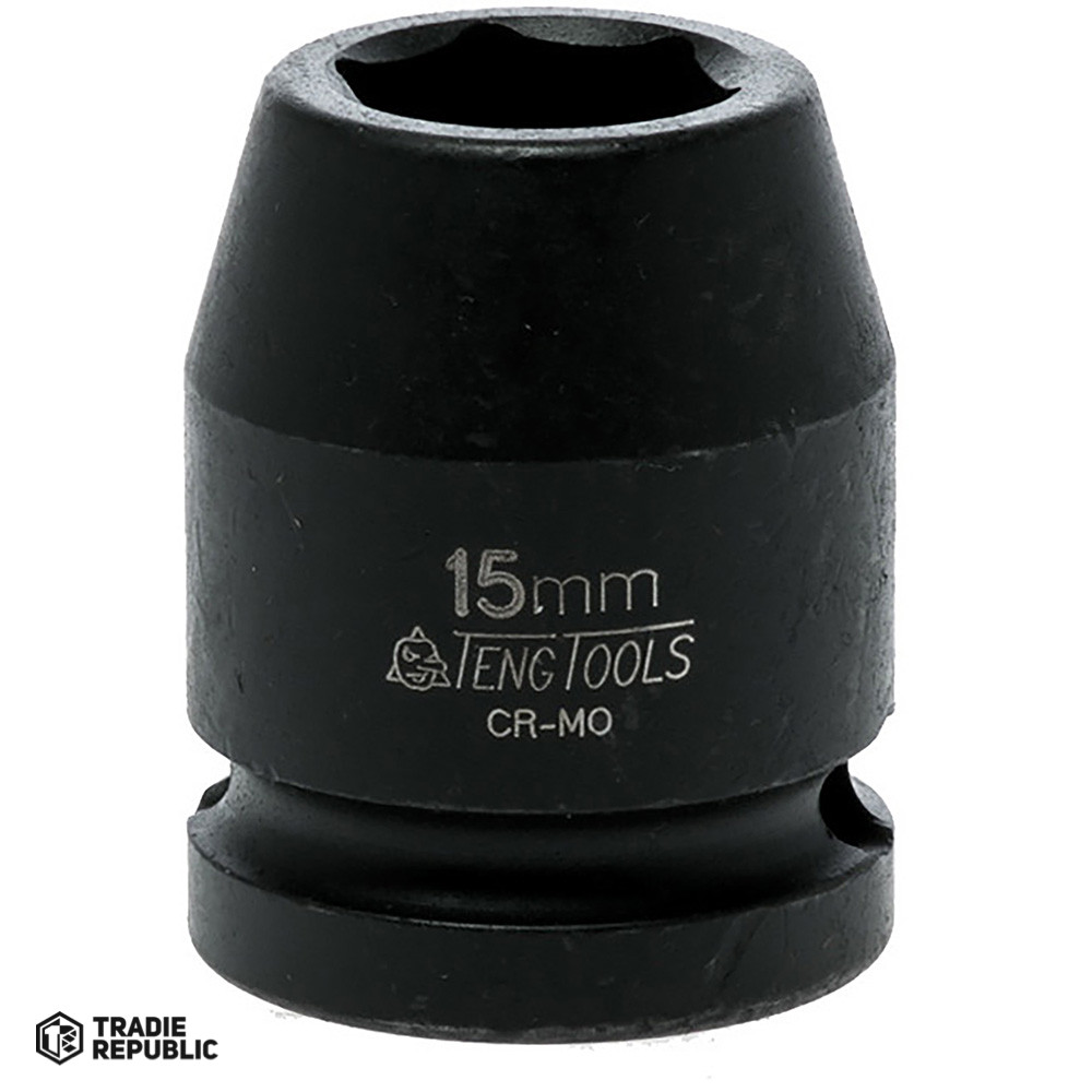 Teng M120515-C Steckschlüsseleinsatz 15 Mm – 1/2 Zoll Vierkantantrieb, Chrom-Vanadium