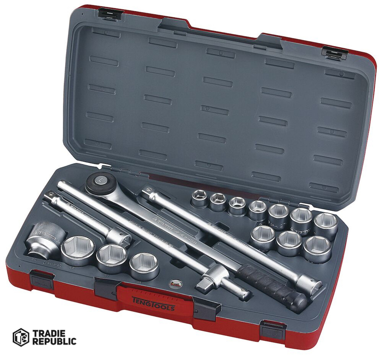 T3418-6 Teng 18pc 3/4in Dr. Metric Reg. Socket Set 6Pnt