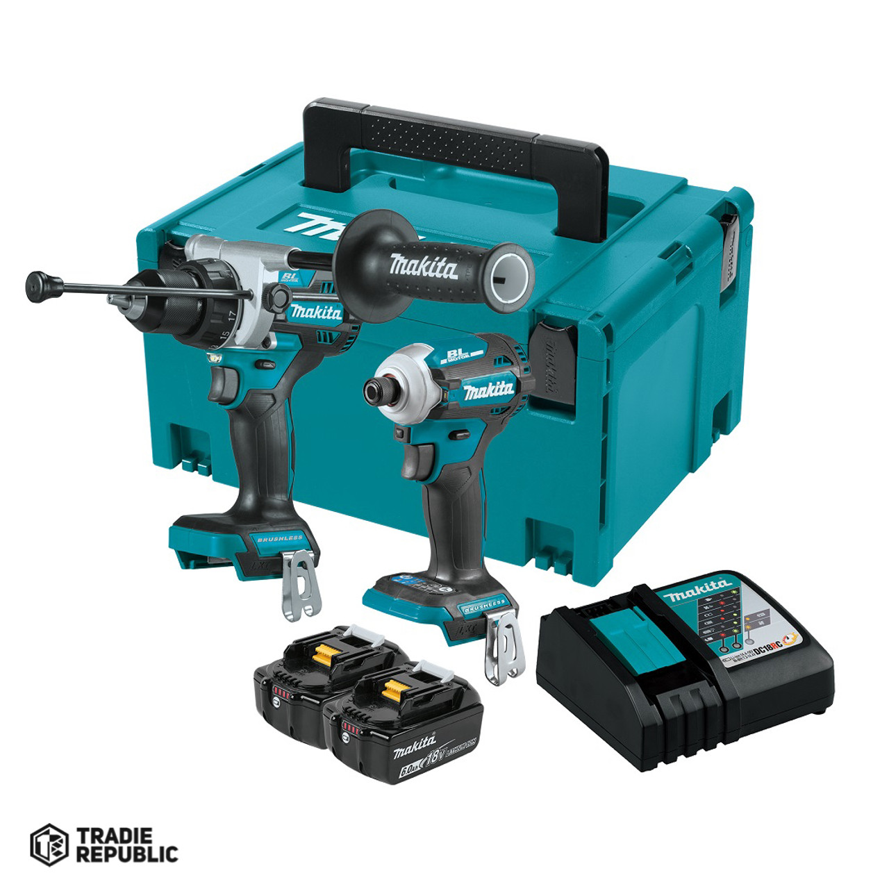 DLX2411GJ Makita LXT 2pc 18V 6.0Ah Brushless Hammer Drill Driver / Impact Driver Kit