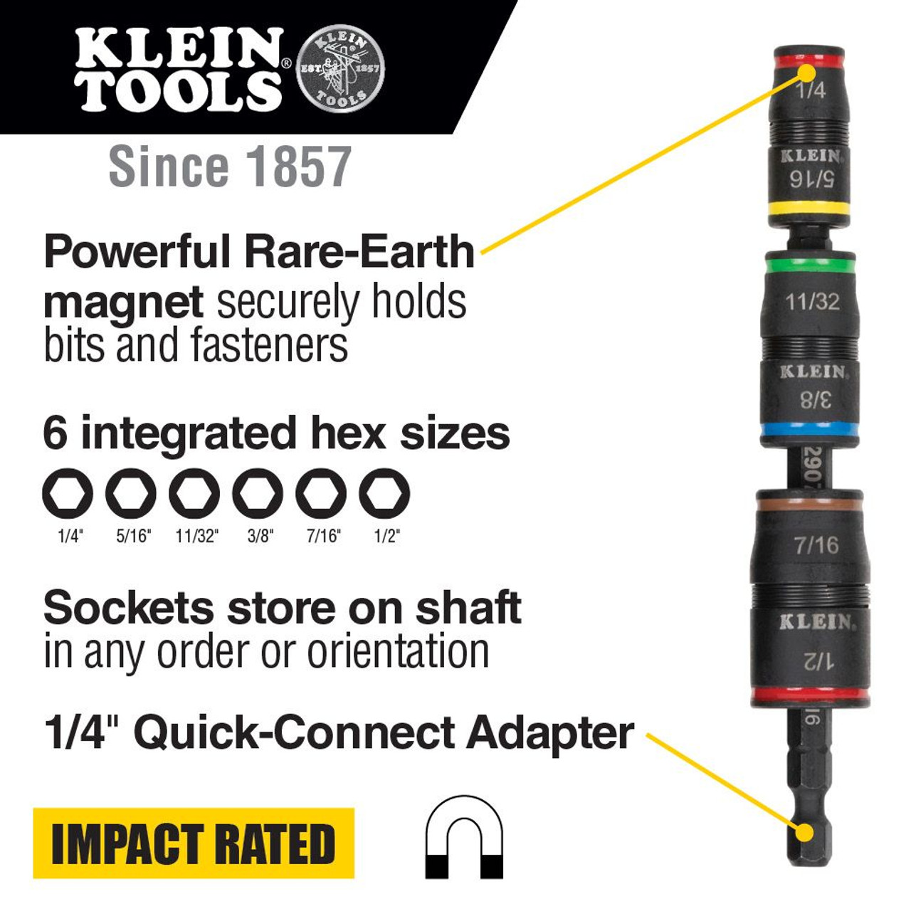 Klein 7in1 Impact Flip Socket Set