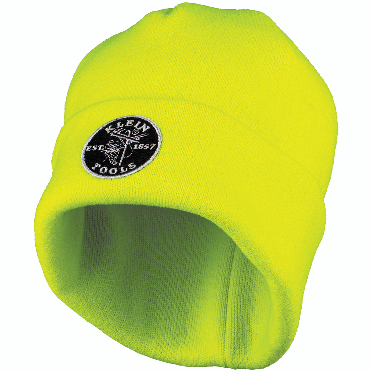 Klein Heavy Knit Hat Yellow Patch Logo