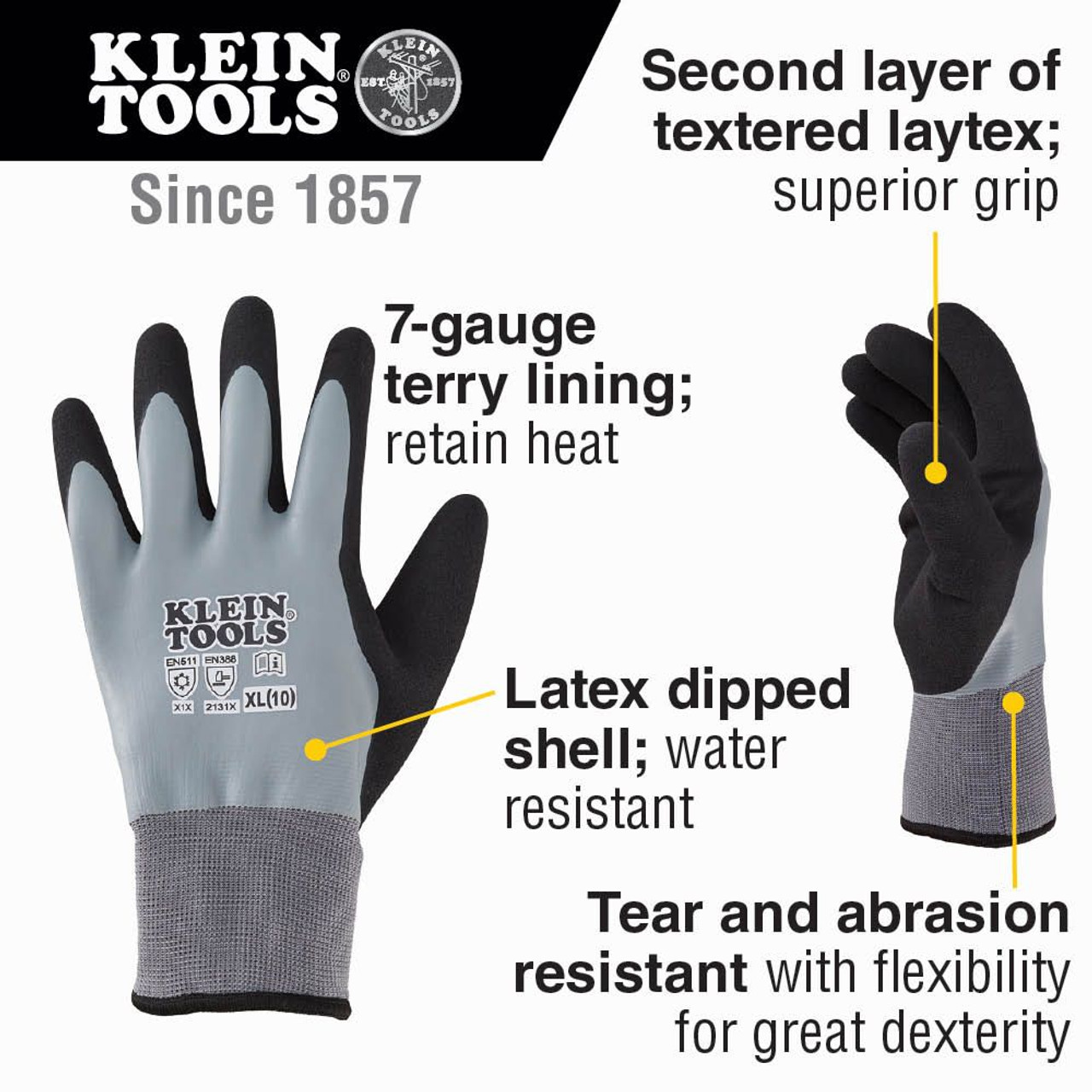 Klein Thermal Dipped Gloves XL