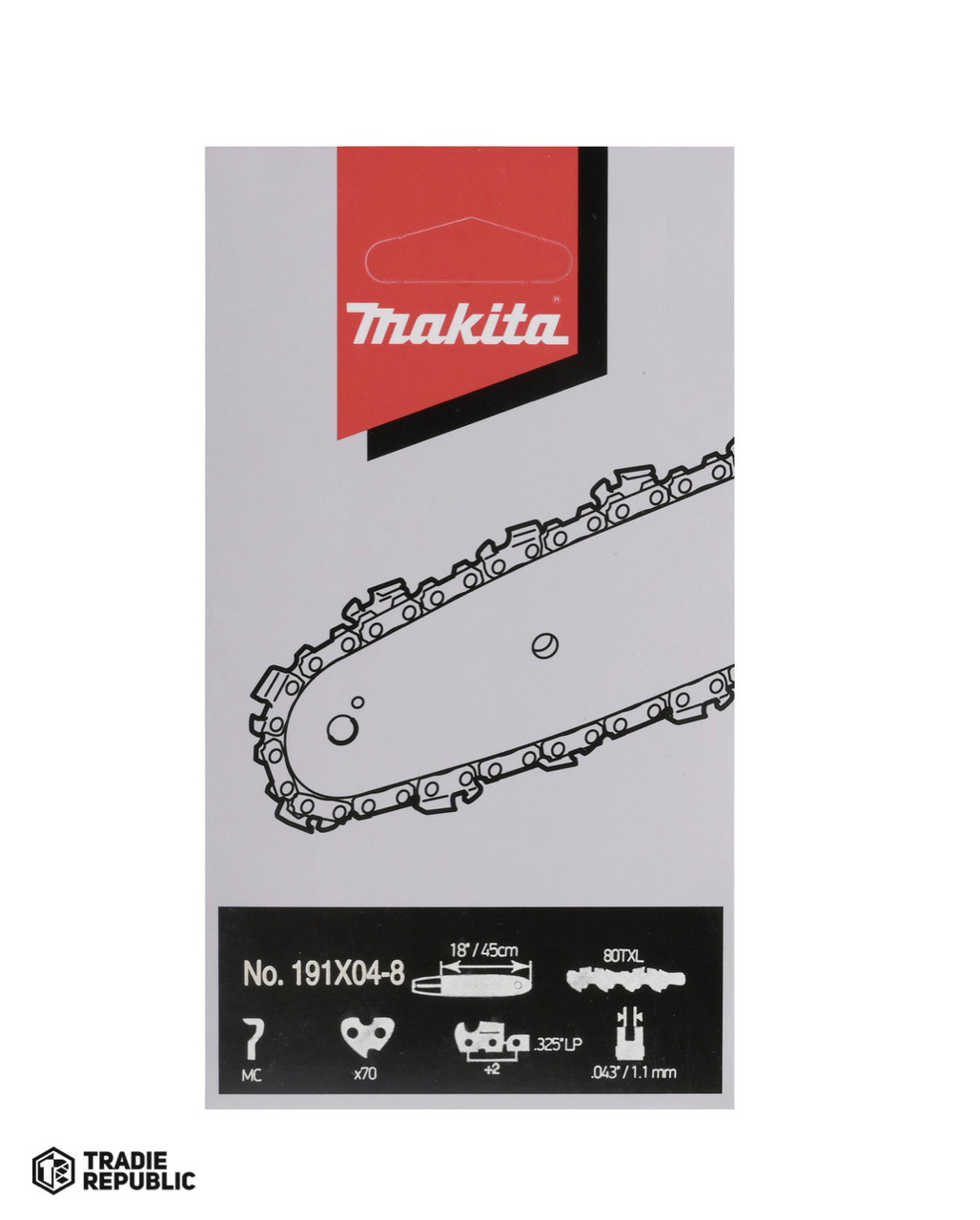 191X04-8 Makita 80TXL Saw chain (450mm) UC013G