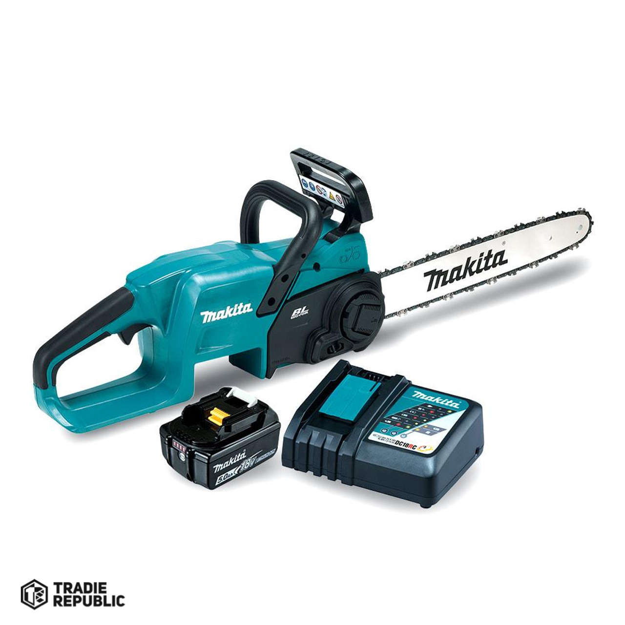 DUC407RTX2 Makita "18V LXT Brushless 400mm (16"") Chain Saw | 5.0Ah Kit"