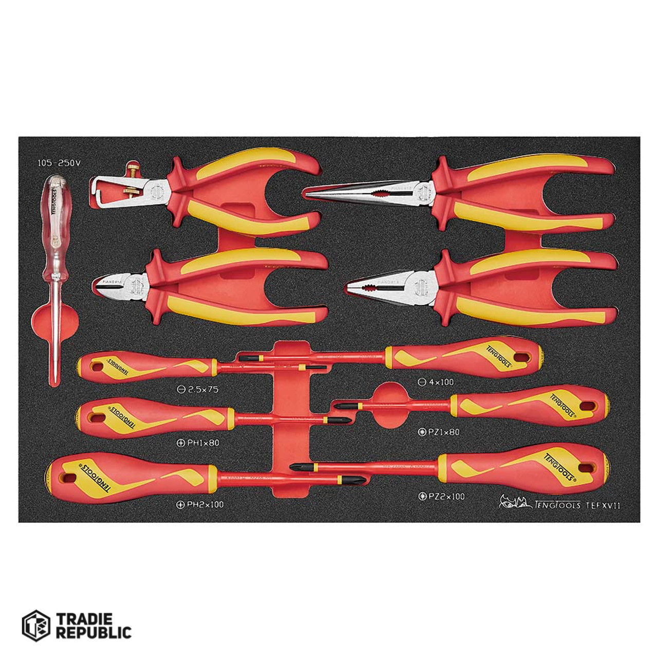 TEFXV11 Teng Plier and Screwdriver Set Insul 11pcs