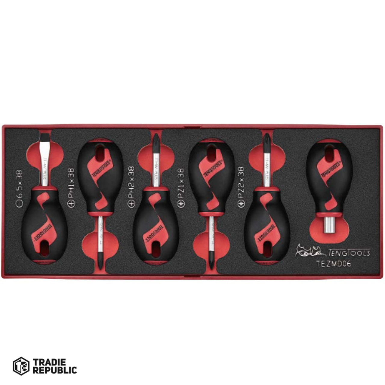 TEZMD06 Teng Stubby Screwdriver Set 6 Pcs