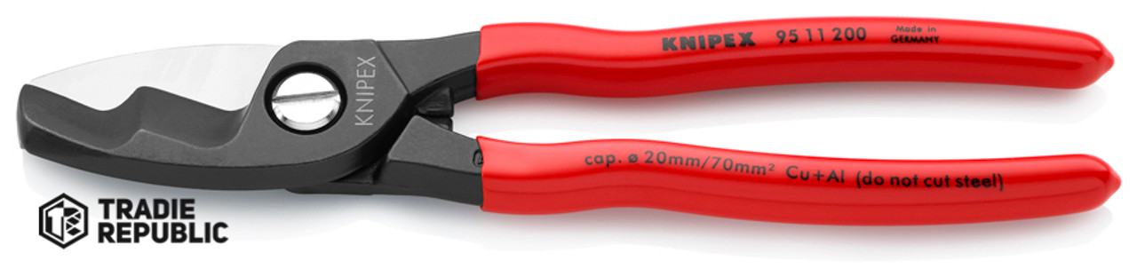 9511200 Knipex Cable Shears with Twin Cutting Edge 200mm