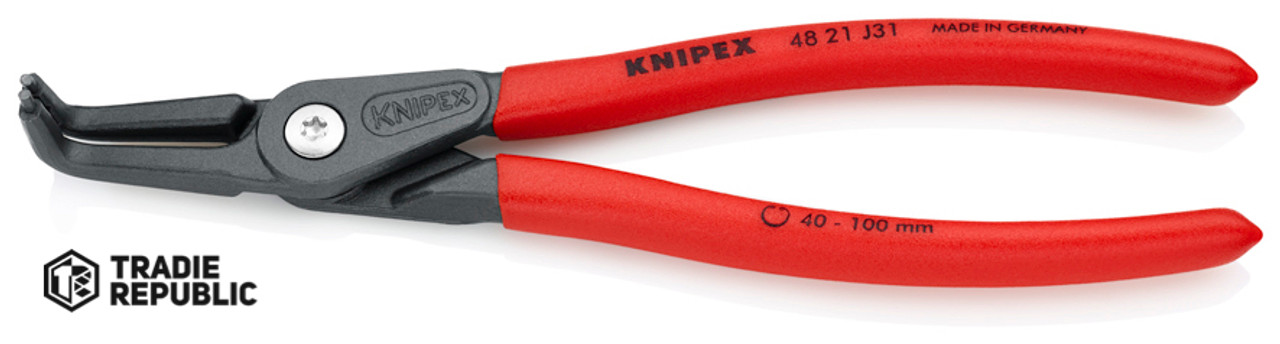 4821J31 Knipex Precision Circlip Pliers Internal Bent 210mm