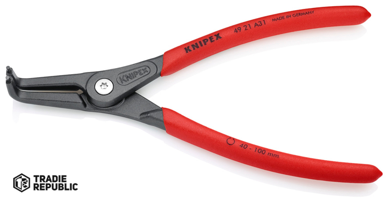 4921A31 Knipex Precision Circlip Pliers External Bent 210mm