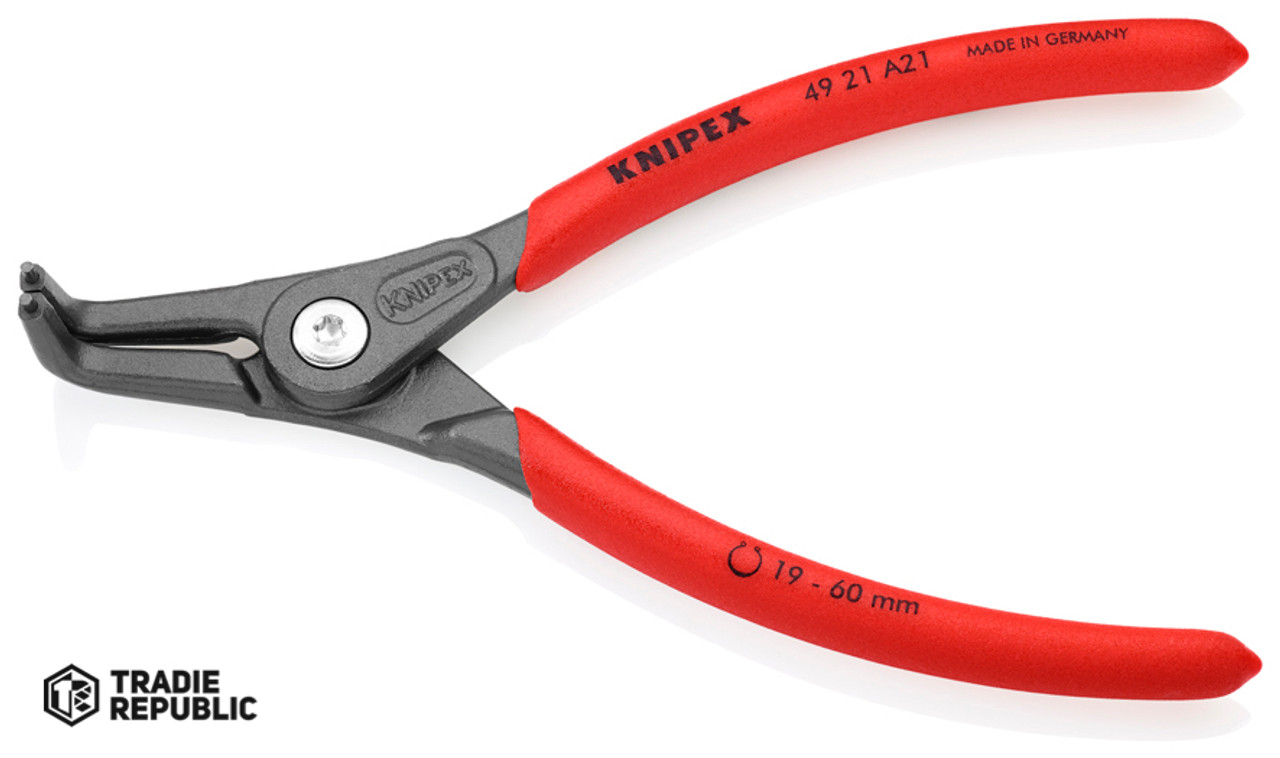 4921A21 Knipex Precision Circlip Pliers External Bent 165mm